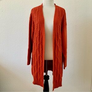 Jardin by Macris, Open Front Cardigan with a Cable Knit design. Sz M/L